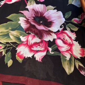 Floral Black and Pink Scarf